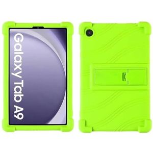 Silicon Tablet Case Geschikt for Samsung Galaxy Tab A9 8.7 inch (2023) SM-X115N X115 X110 Tab A9 Plus 11 ""SM-X216 Stand Case(Green,Tab A9 11Inch)