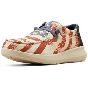 ARIAT Heren Hilo Stretch Sneaker, Print houtskool/Amerikaanse vlag, 9 Wide