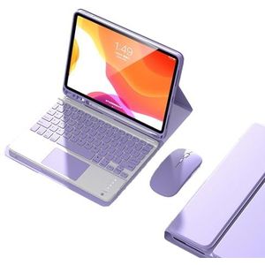 EHLCYS Touchpad Keyboard Case for Samsung Galaxy Tab S9 2023/S8 2022/S7 2020 11-inch / S9 FE 10,9-inch Tablet, Afneembaar Draadloos Bluetooth Toetsenbord, Ultradunne Zachte TPU Achterkant,Purper