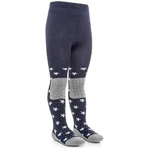 LaLoona Baby Maillot Met ABS Zool - Elastische Kruip Maillot Met Anti-slip Zolen en Knieën - Kinderen Antislip Noppen - Blauwe Sterren 74/80 (6-12 Maanden)