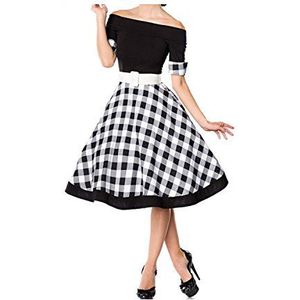 Belsira Swing-jurk voor dames, in retrostijl XXL zwart/wit