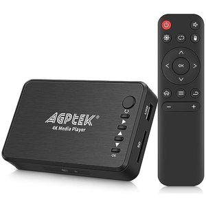 AGPTEK Zwarte 1080P HDMI TV-mediaspeler met HDMI YPbPr USB 2.0 SD-poorten Afstandsbediening voor MP3 Avi RMVB Mpeg etc.