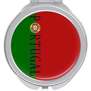 Portugal Voetbal Compact Kleine Reizen Make-up Spiegel Draagbare Dubbelzijdige Pocket Spiegels voor Handtas Purse