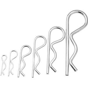 R-clips, M1 M1.2 M1.6 M1.8 M2 M2.5 M3 M3.5 M4 roestvrij staal 304 R-type veerborgpen golfvormige gespleten clip for auto (kleur: zilver, maat: 2,5 x 50 mm, 10 stuks)(3.5x75mm 5pcs)