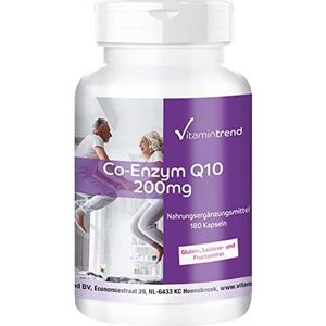 Co-enzym Q10 200mg - 180 capsules - ! VOOR 6 MAANDEN ! - veganistisch - ubiquinon | Vitamintrend®