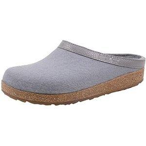 Haflinger Pantoffels dames heren unisex Grizzly Torben 713001, grootte:38, kleur:Grijs