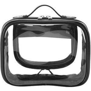 De Organisator van de reismake-up Waterdichte Dubbele Laag Duidelijke Kosmetische, Zwart