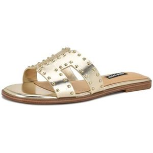 Nine West Giny platte sandaal voor dames, goud 710, 3,5 UK