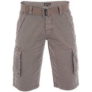 riverso RIVAnton Cargo Shorts met riem, regular fit, korte broek, cargoshorts, zomer, 100% katoen, blauw, beige, zwart, grijs, groen, 30, 31, 32, 33, 34, 36, 38, 40, 42, 44, 46, Middle Brown, 30