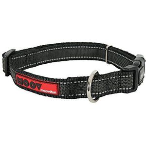 Zolux Moov Halsband voor honden, verstelbaar, reflecterend, 15 mm breed, halsomvang van 30 tot 37 cm, zwart, 20 mm de Large/Tour de Cou de 36 à 47 cm, zwart.