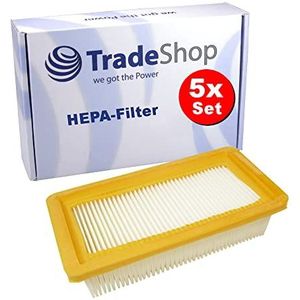 5 x Trade-Shop platte vouwfilter/lamellenfilter/HEPA-filter voor Kärcher AD 2 AD 3 AD 3 Premium Fire Place AD 3.000 EU-I AD 3.000 EU-II AD 3.000 CH