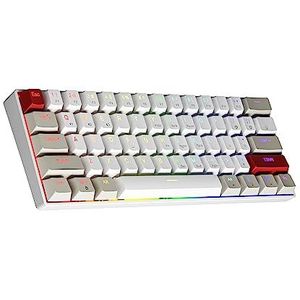 NEWMEN GM610 Draadloos Mechanisch Toetsenbord, 60% USB C Bedraad/Bluetooth RGB Backlit Compact Hot Swappable, Wit Anti-Ghosting Voor PC Mac Windows Android Gaming (Bruine)