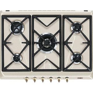 SMEG SRV876AVOGH2, COLONIALE gaskookplaat, Light brown (brass knobs)