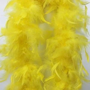2 meter pluizig dik 60 gram kalkoenveren boa sjaal l kippenveren ambachten decor voor kleding bruiloft decoratie-geel