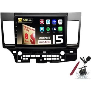 Android 15 Autoradio Sat Navi voor M-itsubishi Lancer (2007-2012) 9 Inch Touchscreen Multimedia Speler met Draadloze Carplay GPS Navigatie FM RDS Bluetooth 5G-WiFi SWC DSP,M120s