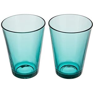 Iittala Kartio Tumbler Glazen Set - Waterglas - Vaatwasbestendige Longdrinkglazen - Zeeblauw - 40 cl - 2 Stuks
