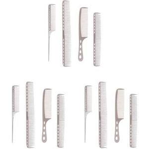 3 set 4pack/lot Ergonomische Handvat Voor Meer Comfortabele Haar Kammen Ervaring Comfortabeler Om Metalen Haar Snijden Kam, Mat zilver