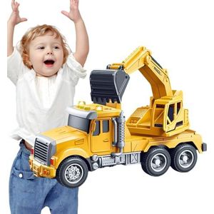 Wrijving speelgoedauto's | Gesimuleerd speelgoedvoertuig met licht en geluid | Bouwtruckspeelgoed voor kinderen, jongens en meisjes vanaf 4 jaar, bouwvrachtwagens Founcy