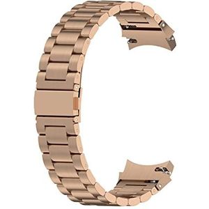 EDVENA Watchband Strap Fit for Samsung Galaxy Horloge 4 46mm 44mm Roestvrijstalen band Fit for Samsung Galaxy Watch 4 Classic 40mm 42mm (Color : Rose gold, Size : Watch 4 Classic 46mm)