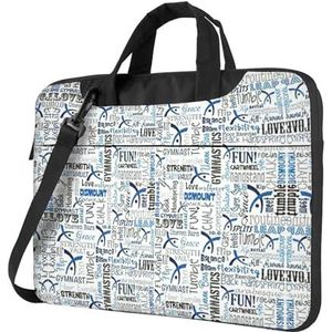 Gymnastiek blauwe ultradunne laptoptas, laptoptassen voor bedrijven, geniet van een probleemloze en stijlvolle reis, Gymnastiek Blauw, 14 inch