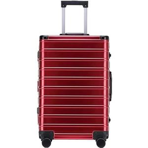Reiskoffer Bagage Koffer Harde Koffer Met Aluminium Frame Met TSA-slot, Geen Ritssluiting En Stille Wielen Handbagage (Color : F, Size : 24"")