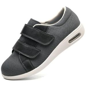 Neuropathie schoenen voor dames, verstelbaar, extra brede schoenen voor dames, ademend en comfortabel, diabetische schoenen voor dames, voor ouderen, unisex(Dark Grey,49 EU)