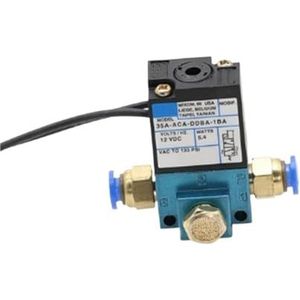 3-poorts elektronische boost control magneetventiel DC12V 35A-ACA-DDBA-1BA met 6 mm buisfittingen messing geluiddemper (bruin, 12V)