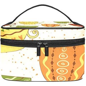 Cups make-up organizer tas, reismake-up tas organizer case draagbare cosmetische tas voor vrouwen en meisjes toiletartikelen, Meerkleurig, 22.5x15x13.8cm/8.9x5.9x5.4in