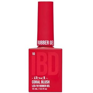 IBD Rubber Gel Coral Blush, 15 ml, premium nagellak voor duurzame, natuurlijke manicure en gladde nagels, led/uv-lak