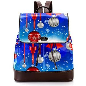 Gepersonaliseerde casual dagrugzak tas voor tiener kerst opknoping bal met rode boog schooltassen boekentassen, Meerkleurig, 27x12.3x32cm, Rugzak Rugzakken