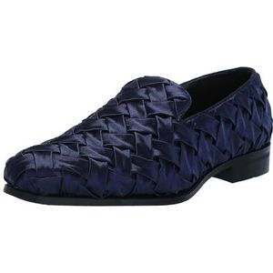 STACY ADAMS Savoir Satijnen slippers voor heren, marineblauw, 40 EU, Donkerblauw, 40 EU