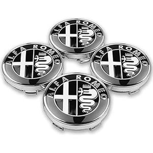 SJZZJMZ 4 stuks auto wielnaafdoppen voor Alfa Romeo Giulietta Spider GT Giulia Mito 147 156 159 60mm auto wielnaafdoppen vervangende sticker B
