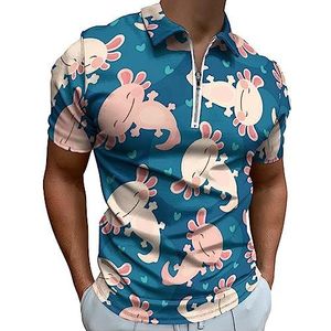 Hawaii Poloshirt met tekst en palmbomen voor heren, casual T-shirts met ritssluiting en kraag, golftops, slim fit