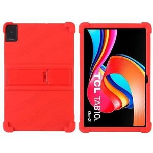 Tablet Case Geschikt for TCL Tab 10L Gen 3 LTE Case 8193A 10.1 ""Tablet PC Siliconen Shockproof Cover met Achter Kickstand(Red)