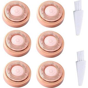 Gezichtshaarverwijderaar, reservekoppen voor flawless haarverwijderaar, rosy Gold reservekoppen foutloze messen voor lippen, kin, wangen en sideburns, 6 stuks Poweka