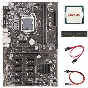 AMIUHOUN B250 BTC Mijnbouw Moederbord 12 PCIE16X Grafiek Kaart LGA1151 met G3930 CPU+DDR4 4G 2133 Mhz RAM+ Kabel+Schakelaar Kabel
