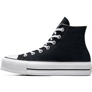 Converse Hoge sneakers voor dames Chuck Taylor All Star Canvas Platform High, zwart, wit, wit, 36 EU