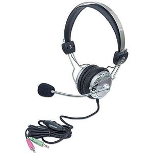 Manhattan stereo headset (flexibele microfoon van roestvrij staal met geïntegreerde volumeregeling)