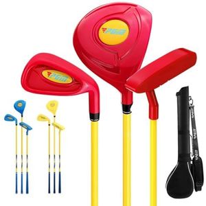 Complete golfclubset voor kinderen: golfhoutclub, golfclub, golfputter - ideale golf voor jongens en meisjes om swing te oefenen (leeftijd 4-5, geel (zonder tas))