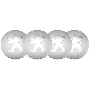 SJZZJMZ 4 stuks auto wieldoppen voor Peugeot 206 307 308 3008 207 208 407 508 2008 5008 107 56mm auto wieldoppen wieldoppen stickers vervanging A