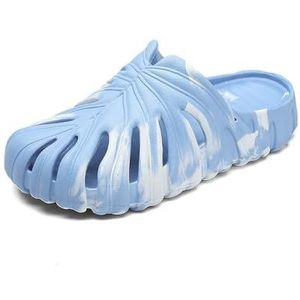 Doucheslipper, Ademende zomerpantoffels for mannen en vrouwen - Comfortabele sandalen met dikke zool(Blue,42 EU)