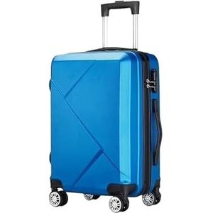 Zakelijke Reisbagage Handbagage Hardcase-koffer Met Spinnerwielen Lichtgewicht Hardshell-koffer Draagbare Koffers (Color : Blue, Size : 20in)