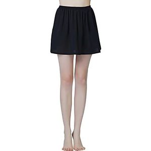 BEAUTELICATE Dames Onderrok Vrouwen Petticoat Antistatisch Elastische Taille,Ademend,Antiklevend aan de Benen,Licht Transparant voor Jurk Rok(Zwart-40cm,S)