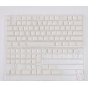 QPSJXN Aangepaste zwarte transparante PBT-toetsenbordcaps voor MX-switch mechanische toetsenborden compatibel met 115 keylay-out (White Marble)