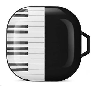 Muziek Piano Keys Oordopjes Hoesje Compatibel met Samsung Hard Shell Beschermhoes Zwart-Stijl