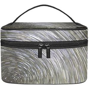 Make-up Organizer Bag, Reizen Make-up Tas Organizer Case Draagbare Cosmetische Tas voor Vrouwen en Meisjes Toiletartikelen Grijs Sterrenhemel Night, Meerkleurig, 22.5x15x13.8cm/8.9x5.9x5.4in