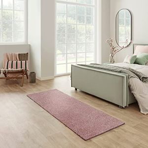 Carpet Studio Santa Fe Tapijtloper, 67x180cm, Zacht Kortpolig Tapijt Gang, Slaapkamer, Woonkamer & Keuken, Onderhoudsvriendelijk - Roze