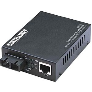 Intellinet 506533 Gigabit Ethernet Media Converter 1000Base-T naar 1000Base-SX (SC) Multimode 550 m Zwart, 10/100/1000 Mbps