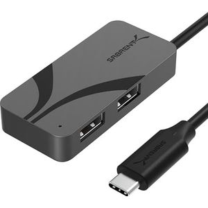 SABRENT USB-C hub met 3 poorten met USB PD 3.0: [1] USB-A 5 Gbps, [2] USB-A 480 Mbps, [1] USB C 5 Gbit/s met 100 W voeding voor laptop, Steam Deck, ASUS ROG Ally, Tablet (HB-C4WP)