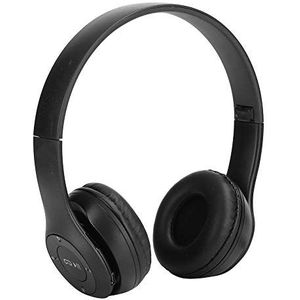 Draadloze Bluetooth-headset, mobiele telefoons Computers Tablets Ruisonderdrukking Headset met geheugenkaartsleuf Over-ear hoofdtelefoon voor luisteren naar muziek Kijken naar films Spelen(Zwart)
